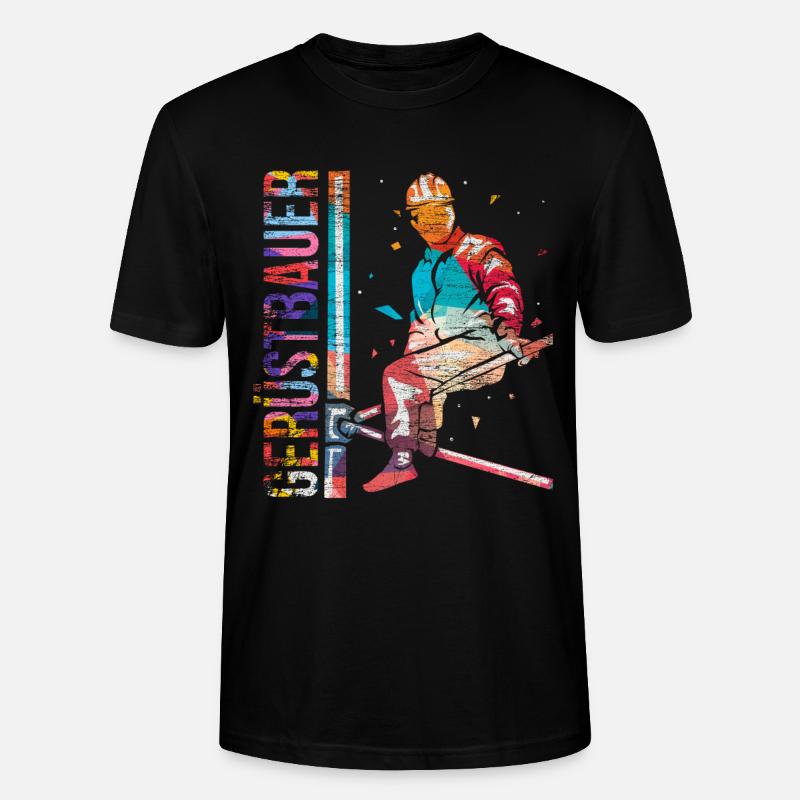 Gerüstbauer Polygon Geschenk - Stanley/Stella Unisex Bio-T-Shirt CRAFTER - Schwarz