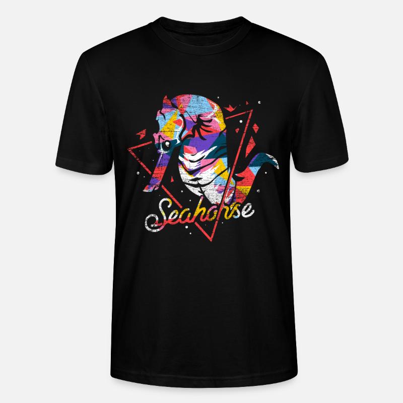 Cadeau polygone hippocampe - T-shirt bio CRAFTER Stanley Stella Unisexe - noir