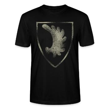 Elchschaufel East Prussia Königsberg gift coat of arms - Stanley/Stella CRAFTER Unisex Organic T-Shirt - black - Front - Alina (178cm) & Michal (187cm)