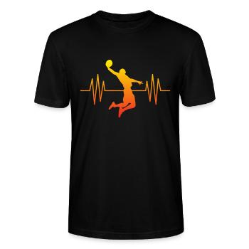 Basket-ball battement de coeur - T-shirt bio CRAFTER Stanley Stella Unisexe - noir - Devant - Alina (178cm) & Michal (187cm)