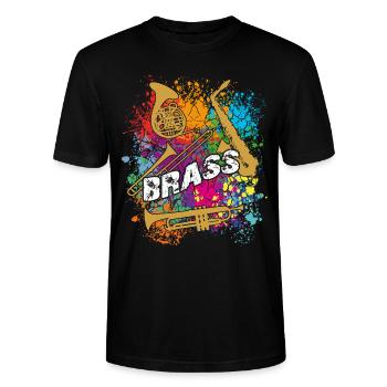 Trompete, Posaune, Saxofon, Horn - BRASS - Stanley/Stella Unisex Bio-T-Shirt CRAFTER - Schwarz - Vorne - Alina (178cm) & Michal (187cm)