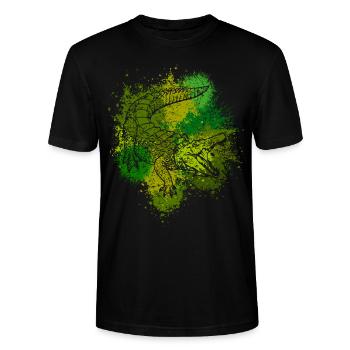 Crocodile Aligator predator reptile gift - Stanley/Stella CRAFTER Unisex Organic T-Shirt - black - Front - Alina (178cm) & Michal (187cm)
