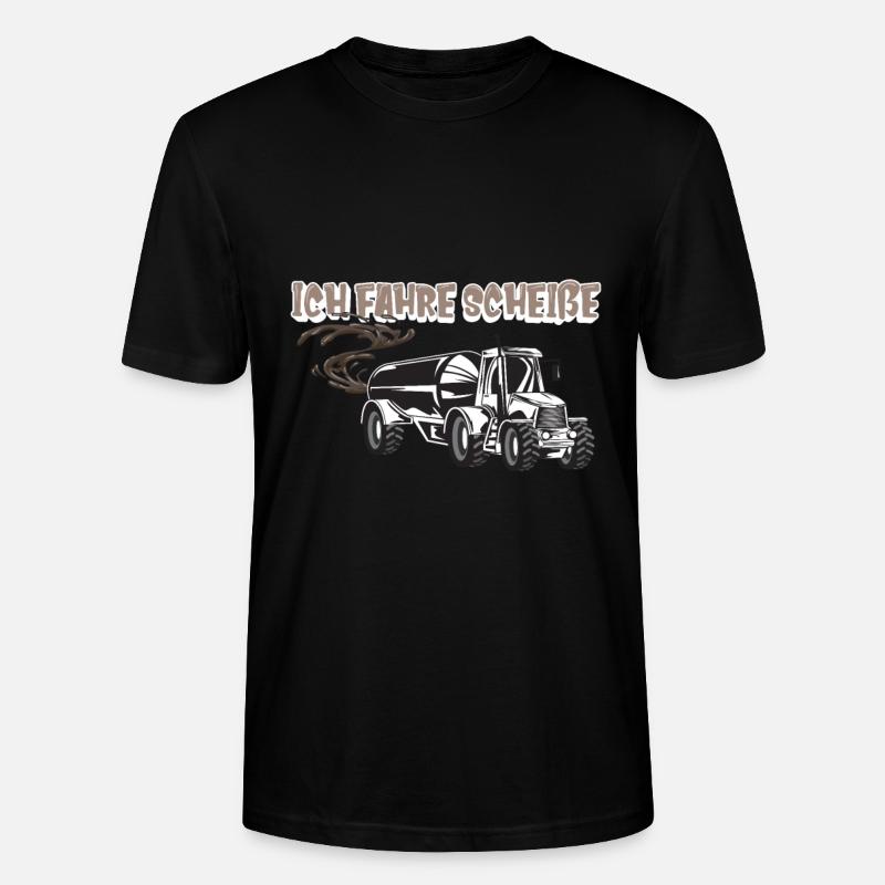 Bauer Traktor mit Güllefass - Stanley/Stella Unisex Bio-T-Shirt CRAFTER - Schwarz