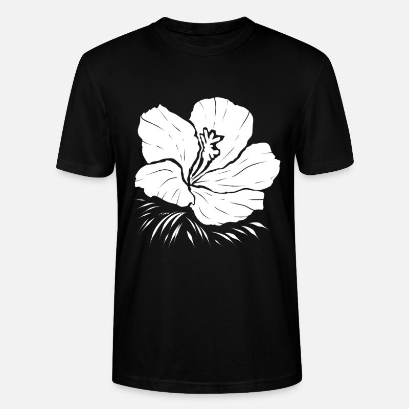 Weiße Blume - Stanley/Stella Unisex Bio-T-Shirt CRAFTER - Schwarz