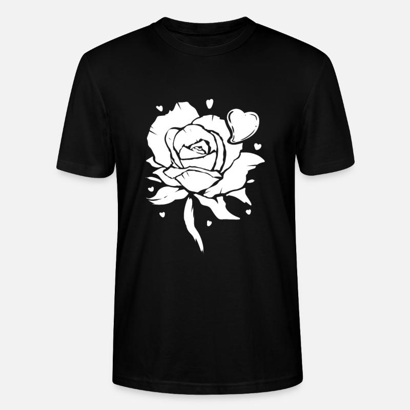 Weiße Blume - Stanley/Stella Unisex Bio-T-Shirt CRAFTER - Schwarz