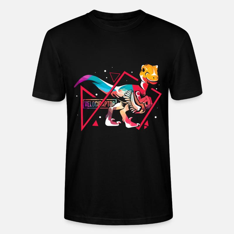 Velociraptor Polygon - Stanley/Stella Unisex Bio-T-Shirt CRAFTER - Schwarz