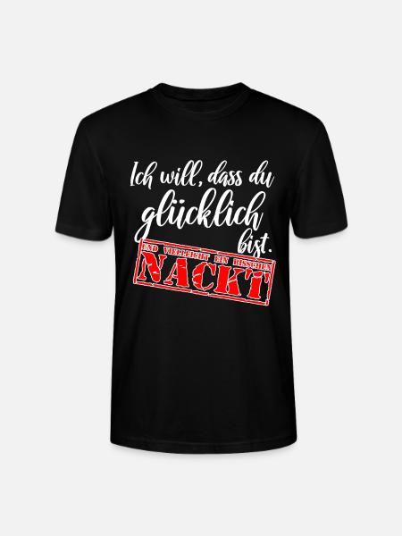 Glücklich und nackt Männer Shirt Beziehung TShirt - Stanley/Stella Unisex Bio-T-Shirt CRAFTER - Schwarz