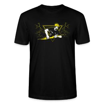 Elektriker Strom Elektrizität - Stanley/Stella Unisex Bio-T-Shirt CRAFTER - Schwarz - Vorne - Alina (178cm) & Michal (187cm)