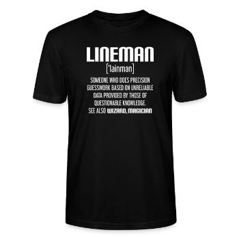 lineman, lineman barn, football offensive lineman, - Stanley/Stella Unisex Bio-T-Shirt CRAFTER - Schwarz - Vorne - Alina (178cm) & Michal (187cm)