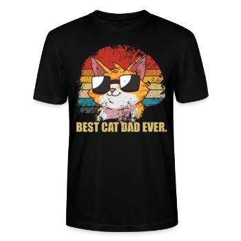 katte far - Stanley Stella CRAFTER unisex økologisk-T-shirt - sort - Foran - Alina (178cm) & Michal (187cm)