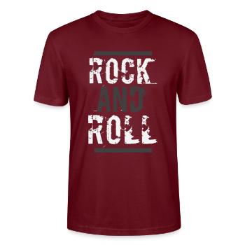 Rock and roll - T-shirt bio CRAFTER Stanley Stella Unisexe - bordeaux - Devant - Alina (178cm) & Michal (187cm)