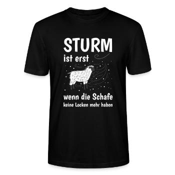 La tempête n’est que quand les moutons n’ont pas de boucles - T-shirt bio CRAFTER Stanley Stella Unisexe - noir - Devant - Alina (178cm) & Michal (187cm)
