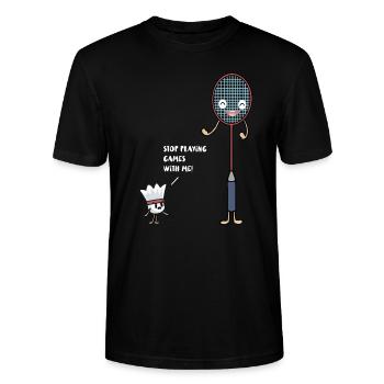 Badminton Schäger vs Ball Stop playing Games! - Stanley/Stella CRAFTER Unisex Organic T-Shirt - black - Front - Alina (178cm) & Michal (187cm)