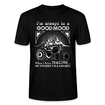 Trekker tractoren zeggen boer - Stanley/Stella Uniseks bio-T-shirt CRAFTER - zwart - Voor - Alina (178cm) & Michal (187cm)