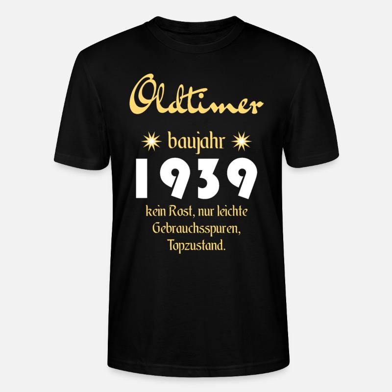 Oldtimer built in 1939 - Stanley/Stella CRAFTER Unisex Organic T-Shirt - black
