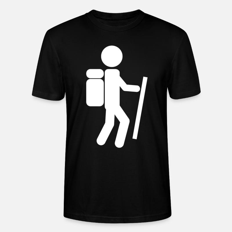 Wanderer als Strichmännchen - Stanley/Stella Unisex Bio-T-Shirt CRAFTER - Schwarz