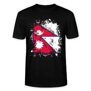Népal Katmandou État du pavillon Asie Pays - T-shirt bio CRAFTER Stanley Stella Unisexe - noir - Devant - Alina (178cm) & Michal (187cm)