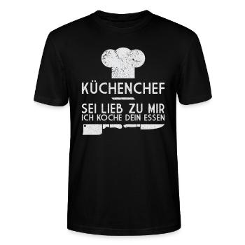 Koch Restaurant Kochen - Stanley/Stella Unisex Bio-T-Shirt CRAFTER - Schwarz - Vorne - Alina (178cm) & Michal (187cm)