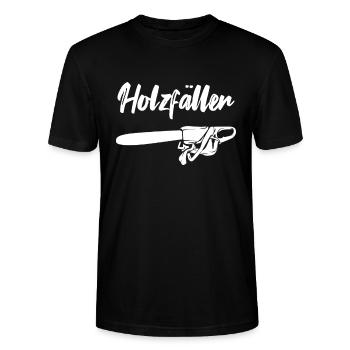 Holzfällen Holzfäller Förster - Stanley/Stella Unisex Bio-T-Shirt CRAFTER - Schwarz - Vorne - Alina (178cm) & Michal (187cm)