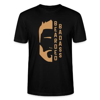 Barbe barbe barbe - T-shirt bio CRAFTER Stanley Stella Unisexe - noir - Devant - Alina (178cm) & Michal (187cm)