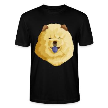 Chow Chow chien - T-shirt bio CRAFTER Stanley Stella Unisexe - noir - Devant - Alina (178cm) & Michal (187cm)