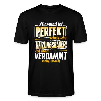 Heizungsbauer Installateur - Stanley/Stella Unisex Bio-T-Shirt CRAFTER - Schwarz - Vorne - Alina (178cm) & Michal (187cm)