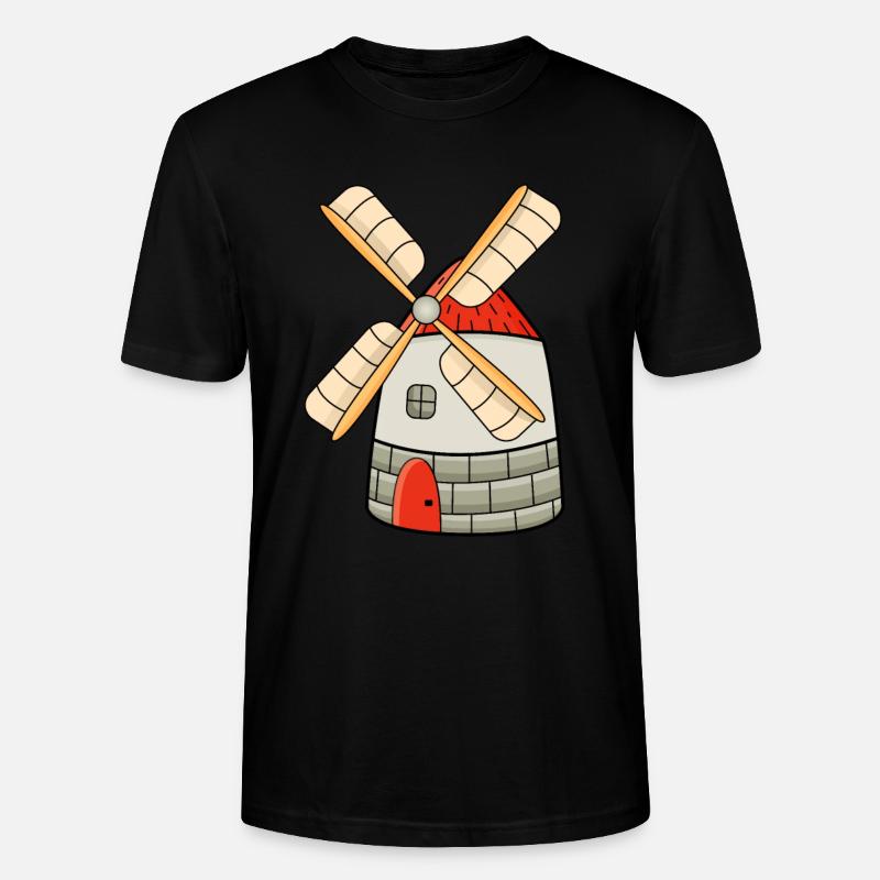 Moulin à vent - T-shirt bio CRAFTER Stanley Stella Unisexe - noir