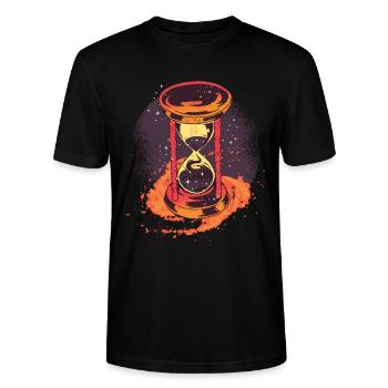 Hourglass imagination - Stanley/Stella CRAFTER Unisex Organic T-Shirt - black - Front - Alina (178cm) & Michal (187cm)