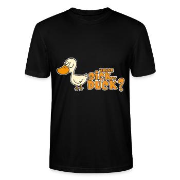 WANNA SICK MY DUCK? - Stanley/Stella Unisex Bio-T-Shirt CRAFTER - Schwarz - Vorne - Alina (178cm) & Michal (187cm)