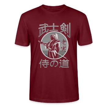 samouraï - T-shirt bio CRAFTER Stanley Stella Unisexe - bordeaux - Devant - Alina (178cm) & Michal (187cm)