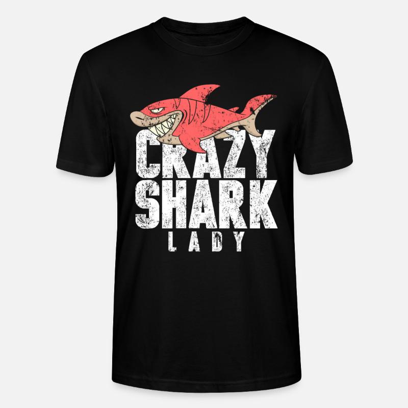 Hai Fisch Mädchen - Stanley/Stella Unisex Bio-T-Shirt CRAFTER - Schwarz