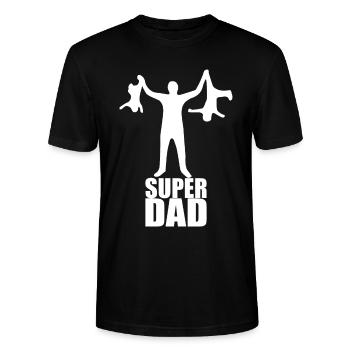 SuperDad - Stanley/Stella Unisex Bio-T-Shirt CRAFTER - Schwarz - Vorne - Alina (178cm) & Michal (187cm)