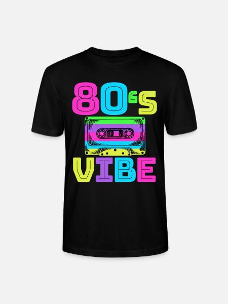 80s Vibe - Retro Vintage 80s Music Gift - Stanley Stella CRAFTER unisex økologisk-T-shirt - sort