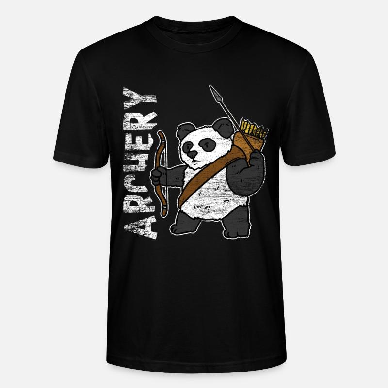 Panda archery gift - Stanley/Stella CRAFTER Unisex Organic T-Shirt - black