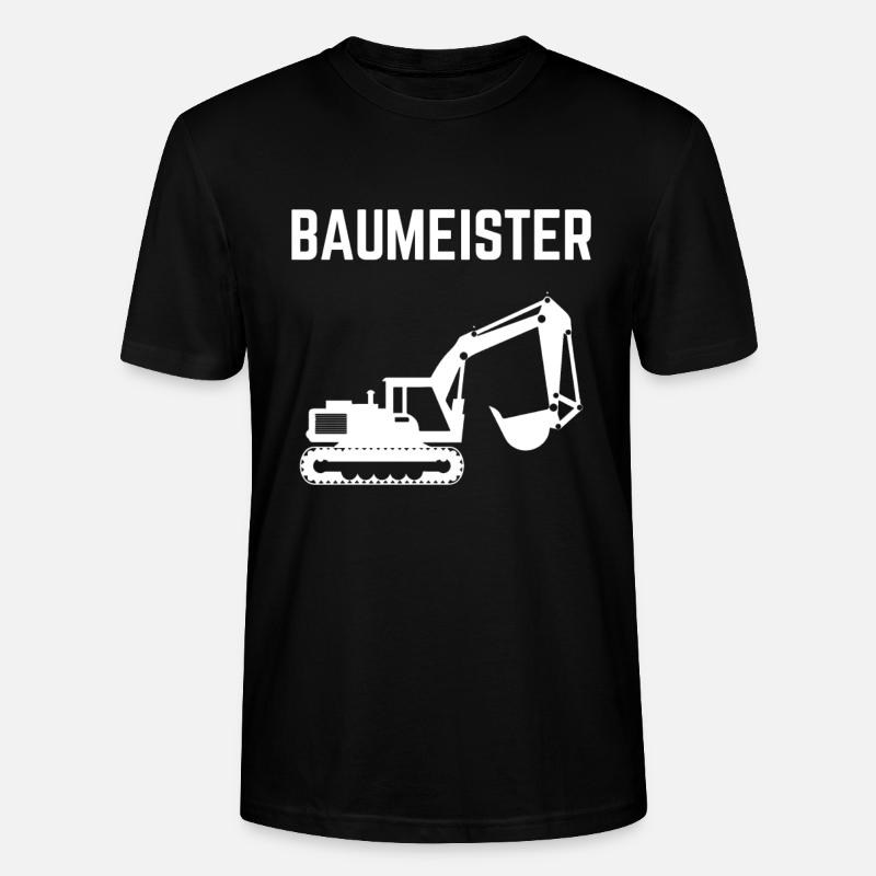 Baumeister Baggerfahrer Bagger - Stanley/Stella Unisex Bio-T-Shirt CRAFTER - Schwarz