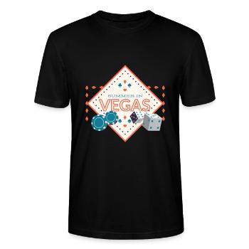 Summer in Las Vegas - Stanley/Stella Unisex Bio-T-Shirt CRAFTER - Schwarz - Vorne - Alina (178cm) & Michal (187cm)