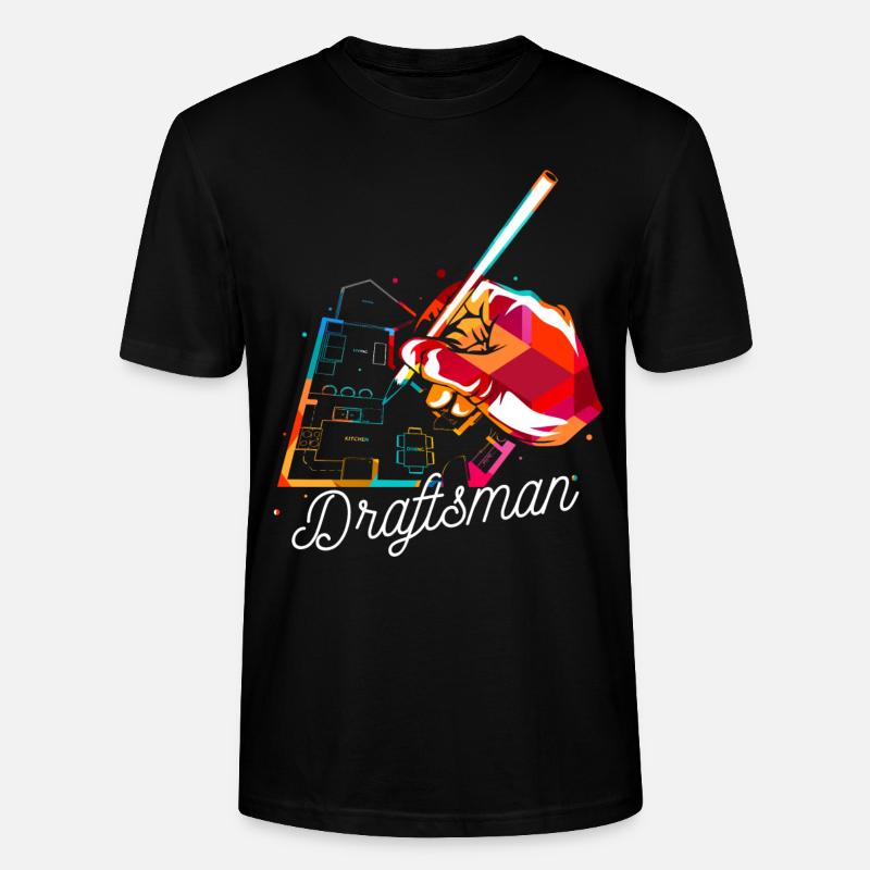 Bauzeichner Polygon - Stanley/Stella Unisex Bio-T-Shirt CRAFTER - Schwarz