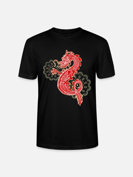 Chinese dragon with mandala gift - Stanley/Stella CRAFTER Unisex Organic T-Shirt - black