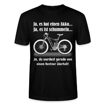 E-bike Rentner - Stanley/Stella Unisex Bio-T-Shirt CRAFTER - Schwarz - Vorne - Alina (178cm) & Michal (187cm)
