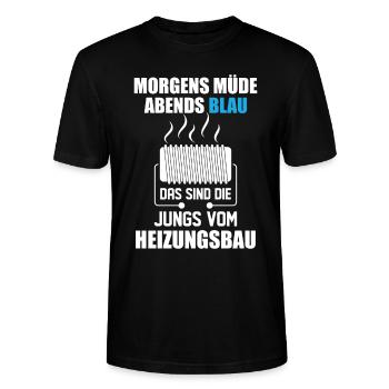 Heating engineer heating construction - Stanley/Stella CRAFTER Unisex Organic T-Shirt - black - Front - Alina (178cm) & Michal (187cm)
