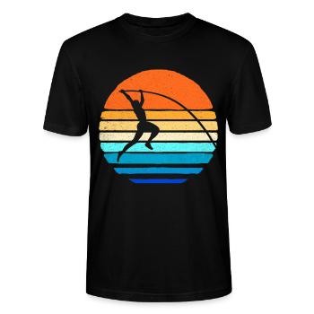 Stabhochsprung - Stanley/Stella Unisex Bio-T-Shirt CRAFTER - Schwarz - Vorne - Alina (178cm) & Michal (187cm)