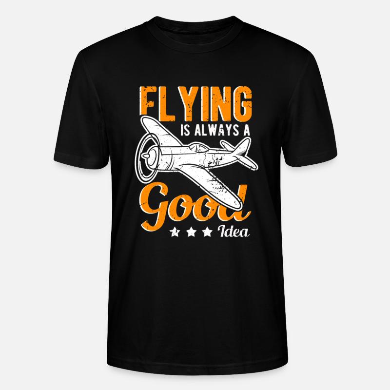 Fliegen Pilot Flugzeug Spruch - Stanley/Stella Unisex Bio-T-Shirt CRAFTER - Schwarz