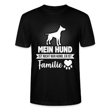 Hundehalter Vierbeiner Hunde Sprüche Familie - Stanley/Stella Unisex Bio-T-Shirt CRAFTER - Schwarz - Vorne - Alina (178cm) & Michal (187cm)