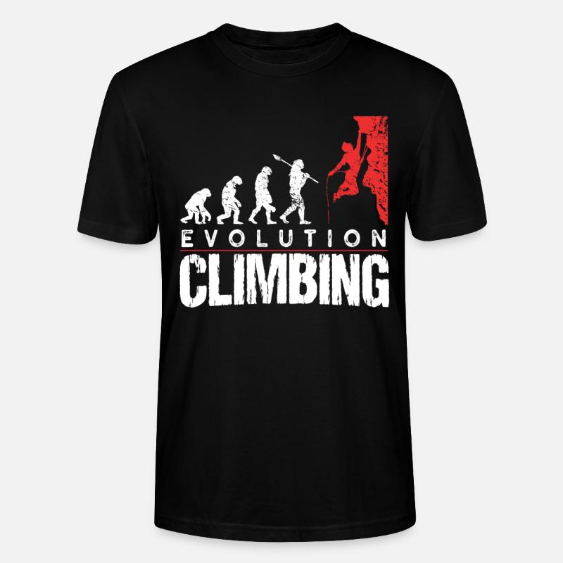 Climbing evolution - Stanley/Stella CRAFTER Unisex Organic T-Shirt - black