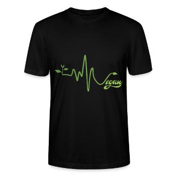 Vegan Herzschlag - Stanley/Stella Unisex Bio-T-Shirt CRAFTER - Schwarz - Vorne - Alina (178cm) & Michal (187cm)