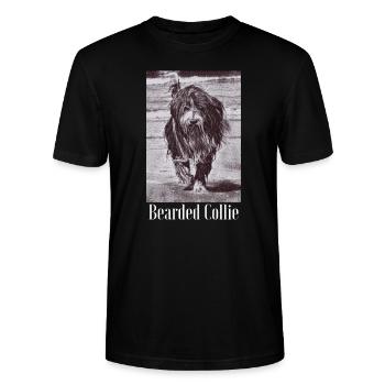 Bearded Collie - Stanley/Stella Unisex Bio-T-Shirt CRAFTER - Schwarz - Vorne - Alina (178cm) & Michal (187cm)