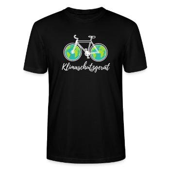 Climate Protection T-Shirt Environmentalist Fahrrad - Stanley/Stella CRAFTER Unisex Organic T-Shirt - black - Front - Alina (178cm) & Michal (187cm)