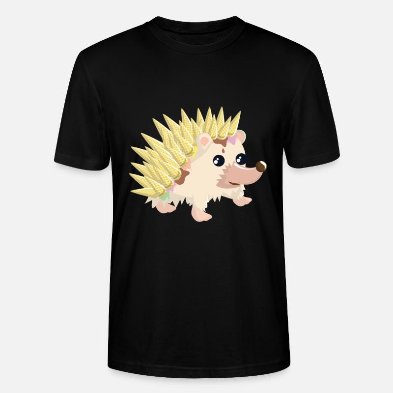 Igel mit Eiswaffeln - Stanley/Stella CRAFTER Unisex Organic T-Shirt - black