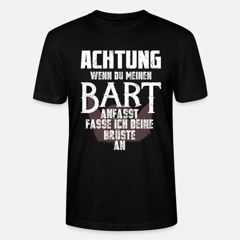 Bart Spruch Bartträger Schnurrbart - Stanley/Stella Unisex Bio-T-Shirt CRAFTER - Schwarz