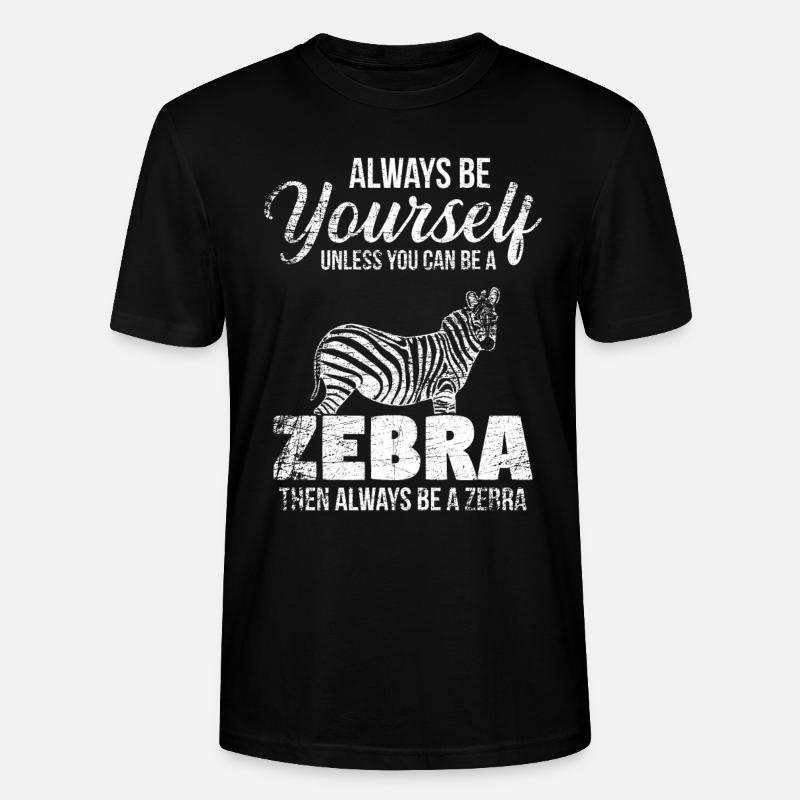 Zebra Pferd Tier - Stanley/Stella Unisex Bio-T-Shirt CRAFTER - Schwarz
